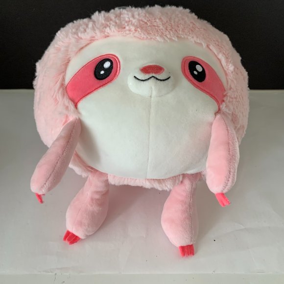 Squishable Pink Sloth Cuddly Cute Kawaii Fuzzy Plush Doll Stuffed 11" by 9" - Picture 5 of 9